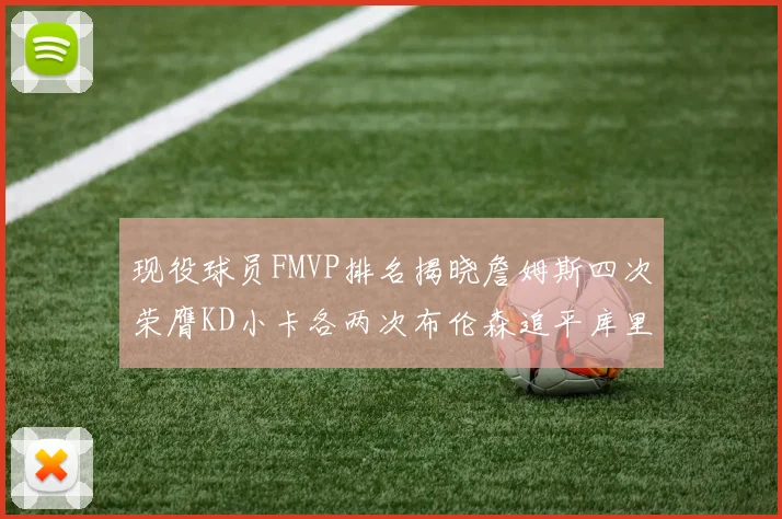 现役球员FMVP排名揭晓詹姆斯四次荣膺KD小卡各两次布伦森追平库里与约基奇